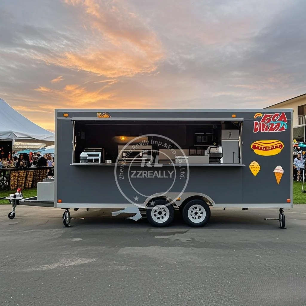 

Concession Street Mobile Fast Food Truck Trailer Fully Catering Equipment Ice Cream Pizza Cart Kiosk For Sale