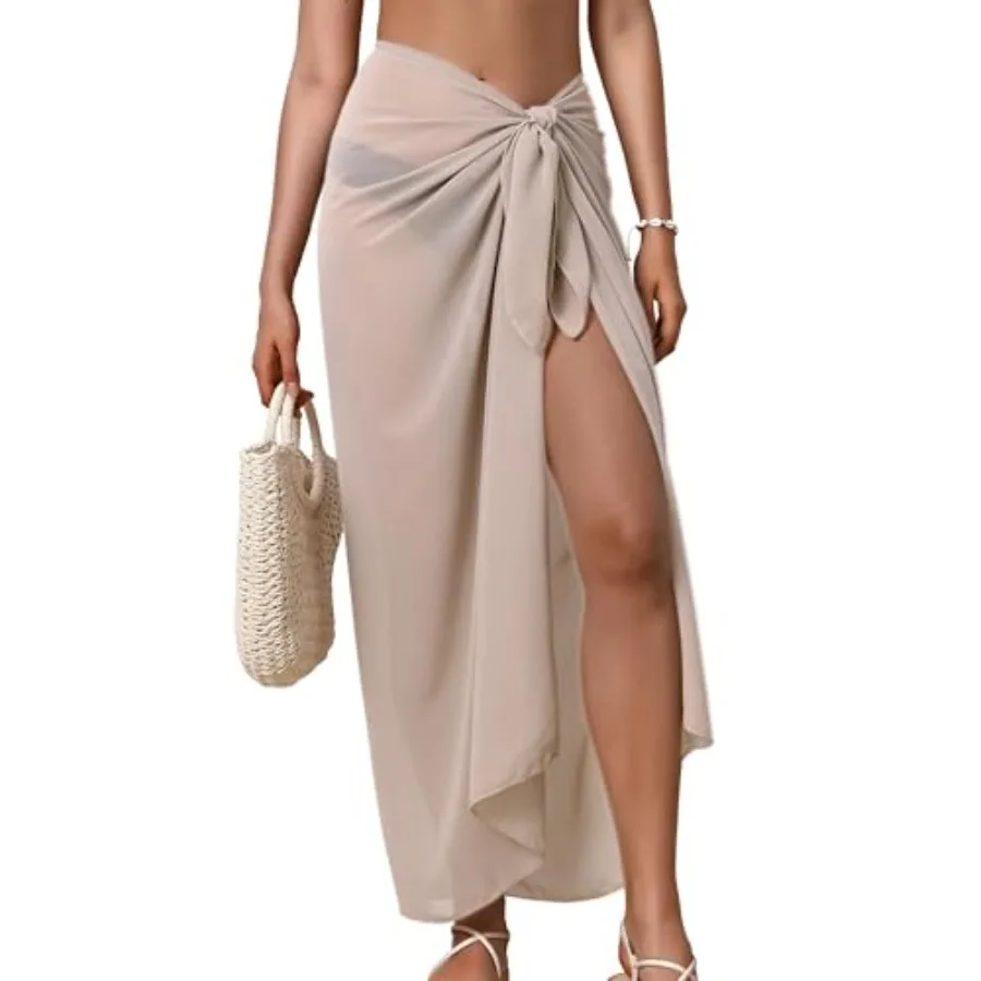 

Eicolorte Womens Beach Cover Up Chiffon Sheer Bikini Beach Swimsuit Coverup Sarong Pareo Wraps for Women