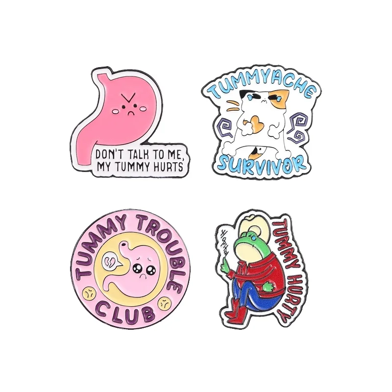 

Tummy Trouble Club Enamel Pin Don't Talk to Me My Tummy Hurts Tummyache Survivor Organ Brooch Backpack Lapel Badge Jewelry Gifts