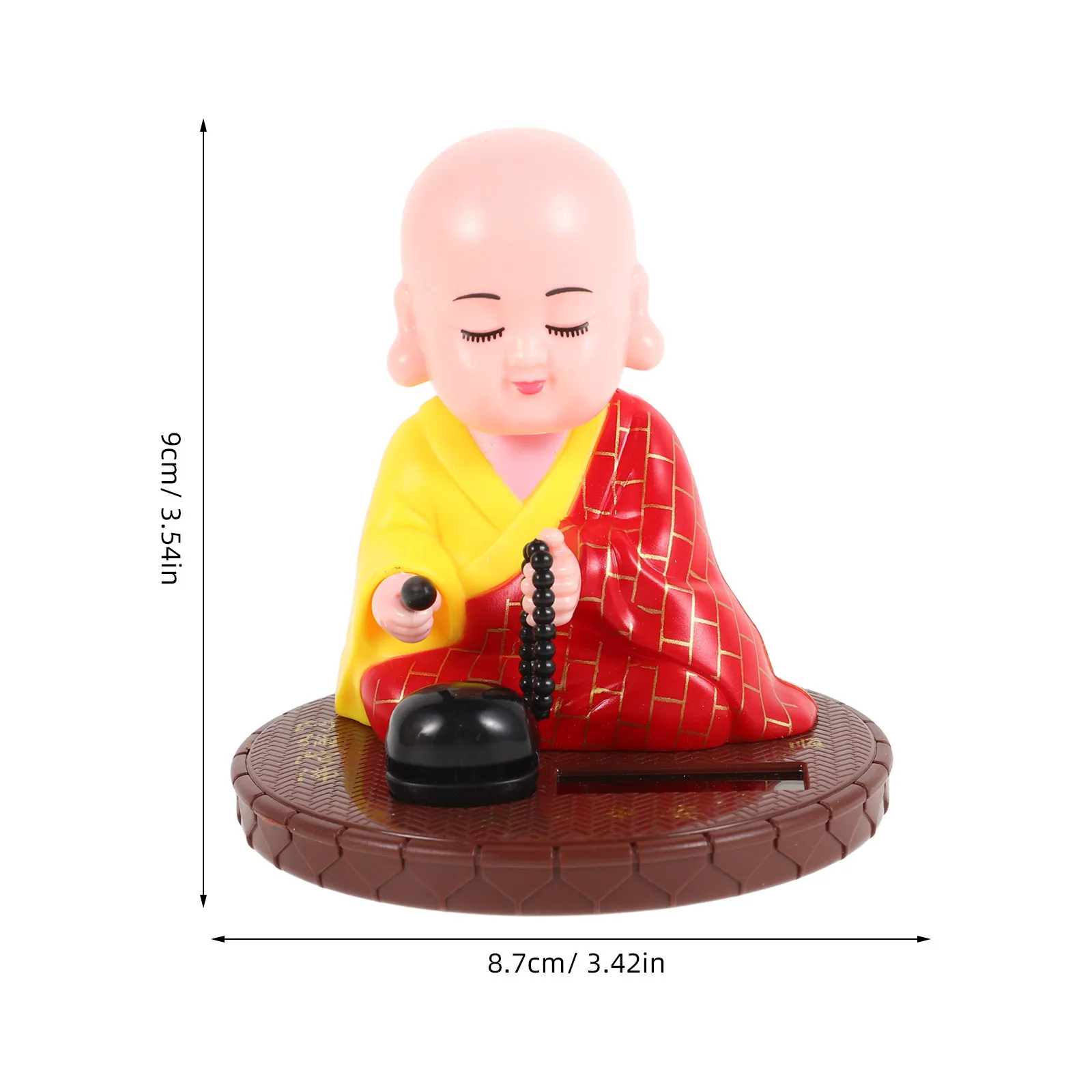 تعمل بالطاقة الشمسية تهز رئيس بوذا الراهب لوحة سيارة الديكور Bobblehead زخرفة للمنزل مكتب سطح المكتب ديكور #5