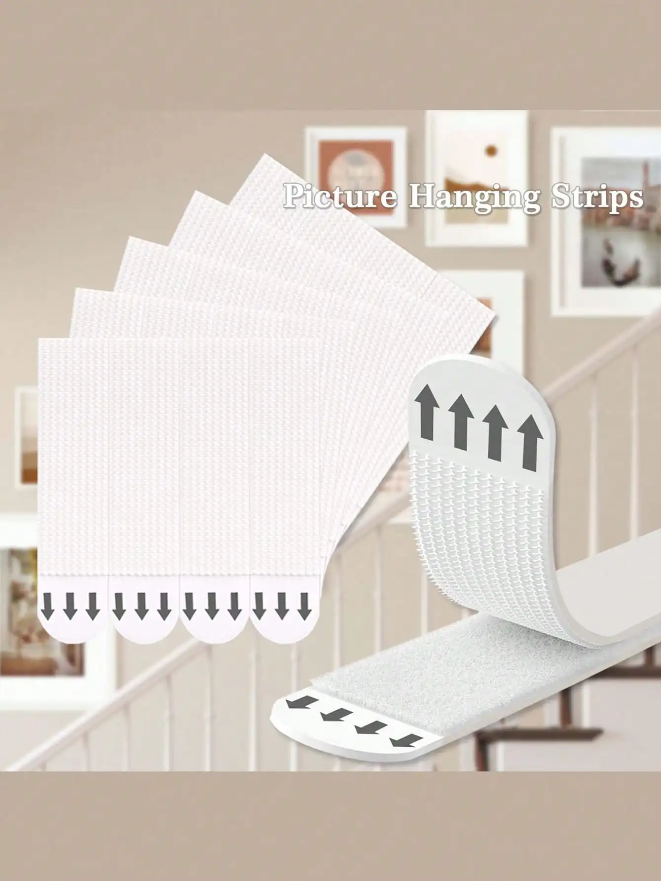 24 Pairs Of Large Picture Hanging Strips, Heavy-Duty Adhesive Double-Sided Hook And Loop Tape, Photo Frame, Canvas Hanger, Nail