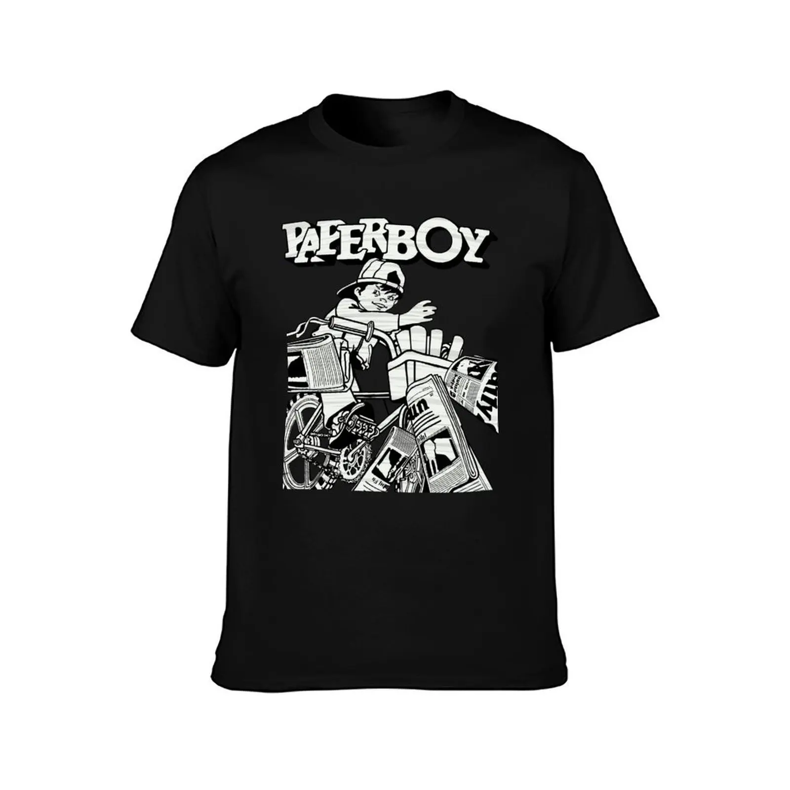 Paper Route T-Shirt, Summer Casual Cotton Tee, Oversized Streetwear Tops, Vintage Graphic Print, Loose Fit Short Sleeve