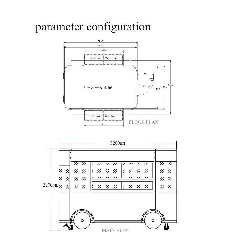 Pink Sweet and Cute Mobile Electric Trailer Water Bar Ice Cream Bus Snack Food Truck Truck