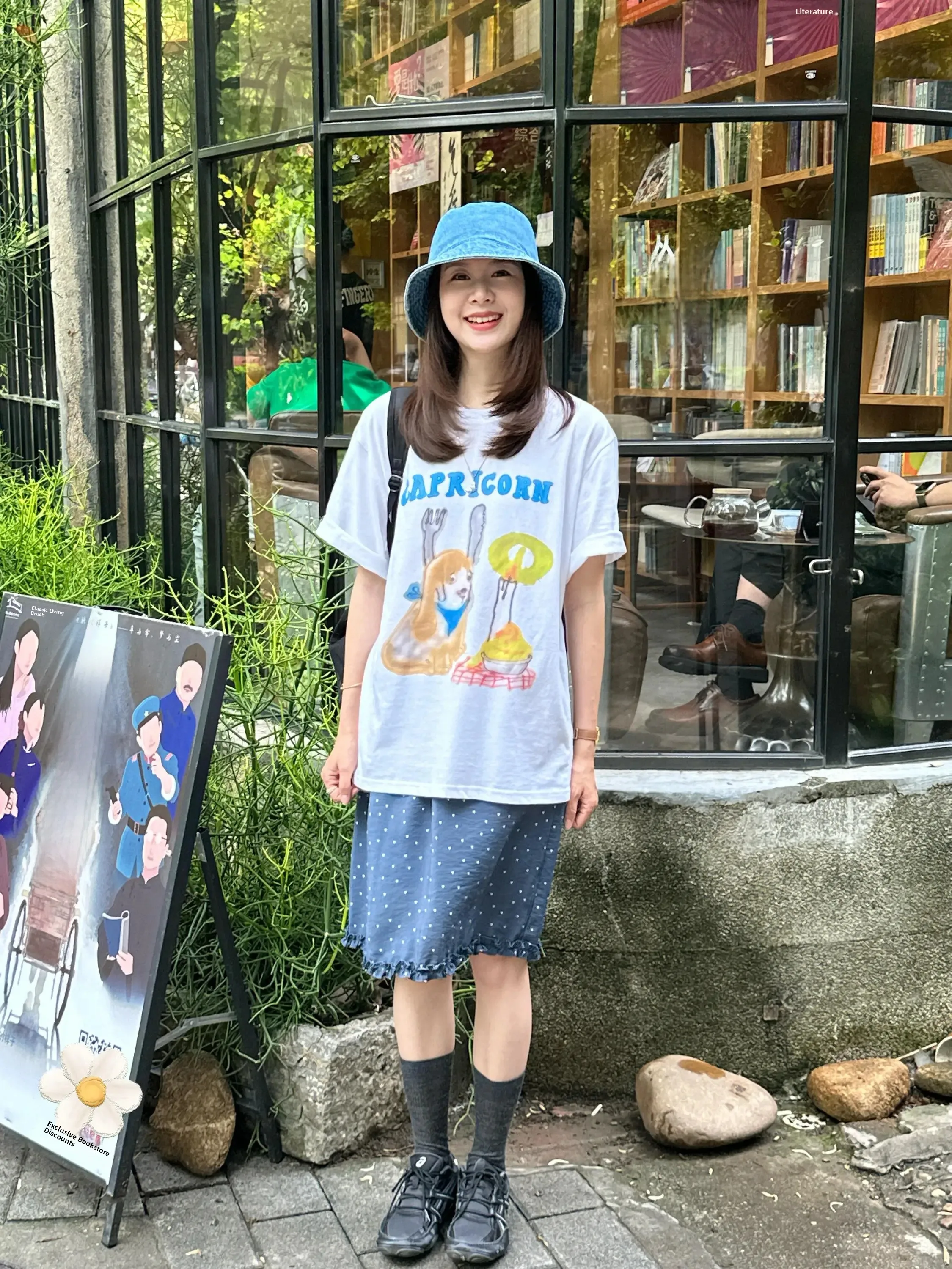 Korean Style Loose Fit Pure Cotton Short Sleeve T-Shirt Women's Summer New Style Hand-Drawn Graffiti Anime Print Slimming Top