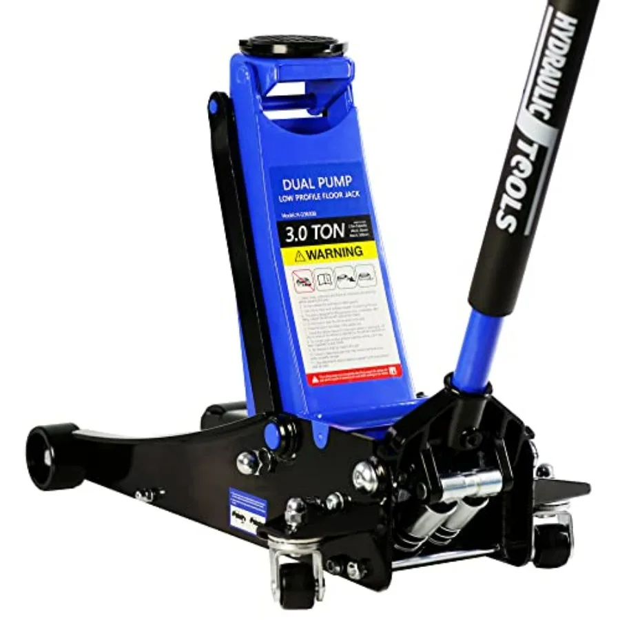 

3 Ton Low Profile Floor Jack 6600 lbs Ccity Dual Piston Steel Quick Lift Pump with Lift Range 3.3-19.7