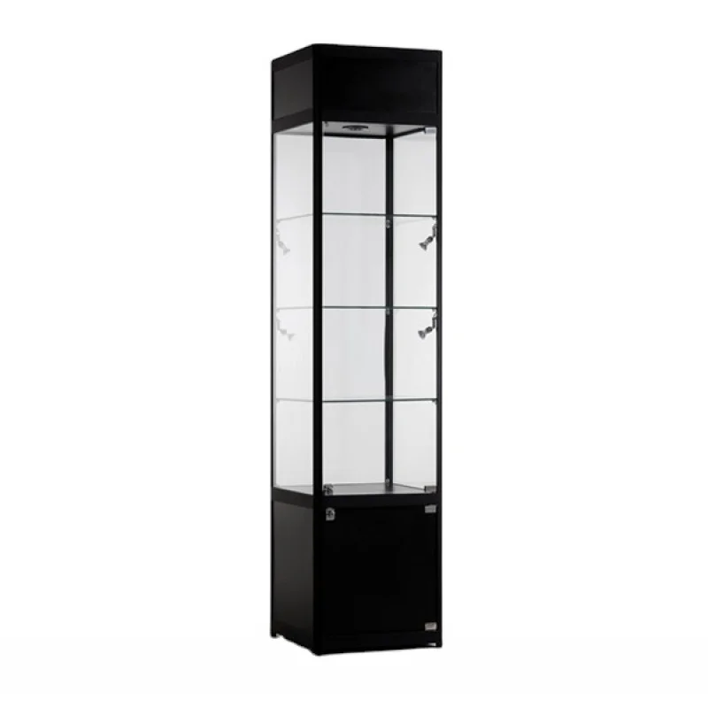 Custom retail glass display with lighting cheap locable glass display showcase