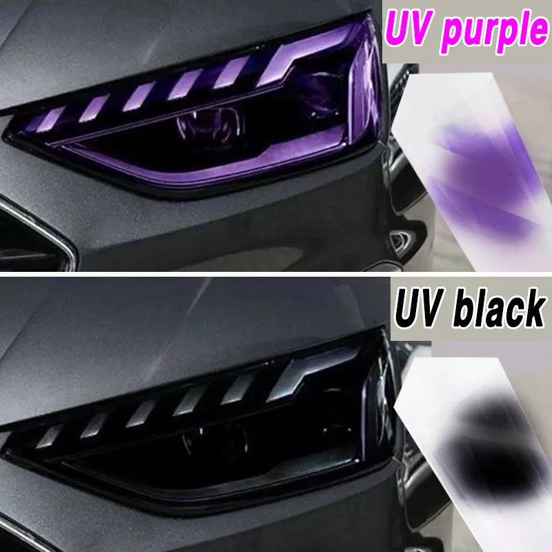 

TPU PPF Smart Photochromic Headlight Protection Film For Any Car Lamp LED Decorate UV Color Protectiver Stickers White Black