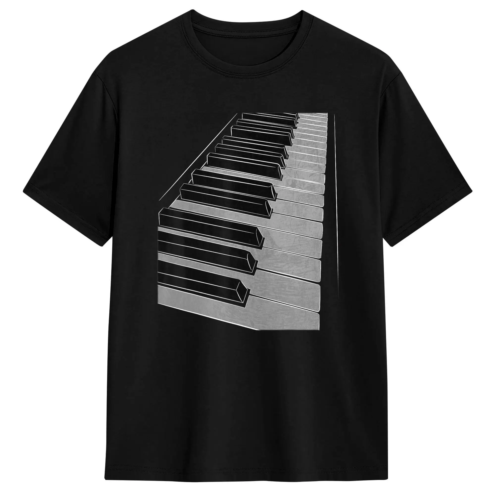 Men Women T-Shirt Piano Keyboard T-Shirts Harajuku  Summer Tee Shirt Streetwear Pure Cotton Clothes Gift Idea