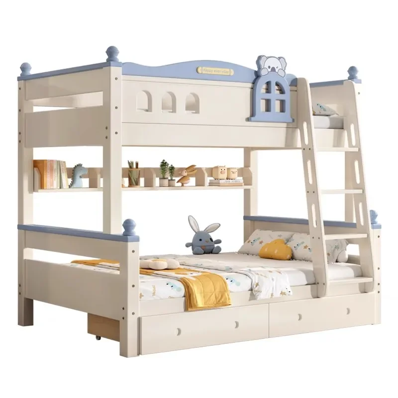 

Верхние и нижние кровати из массива дерева, кровать для братьев, маленькая квартира S-типа, двуспальная детская и материнская кровать, детская высокая и низкая кровать.