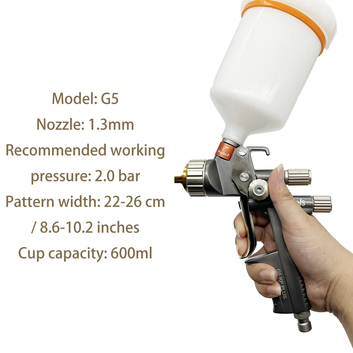 NTOOLS G5 Pneumatic Spray Gun 1.3mm Stainless Nozzle 600ml Pot Car Furniture Paint Clear Atomization Spray GUN