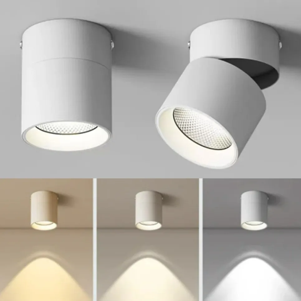Led Downlight Spot Led Spotlights Foldable AC 220v 7w 10w 15w 3 Colors Room Light Fixture Ceiling Lamp for Home Kitchen Indoor