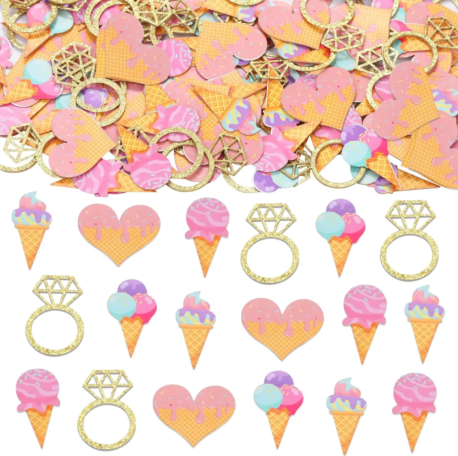 

200Pcs Ice Cream Bridal Shower Decor Confetti for Table She’s Been Scooped Up Wedding Engagement Bachelorette Party Supplies