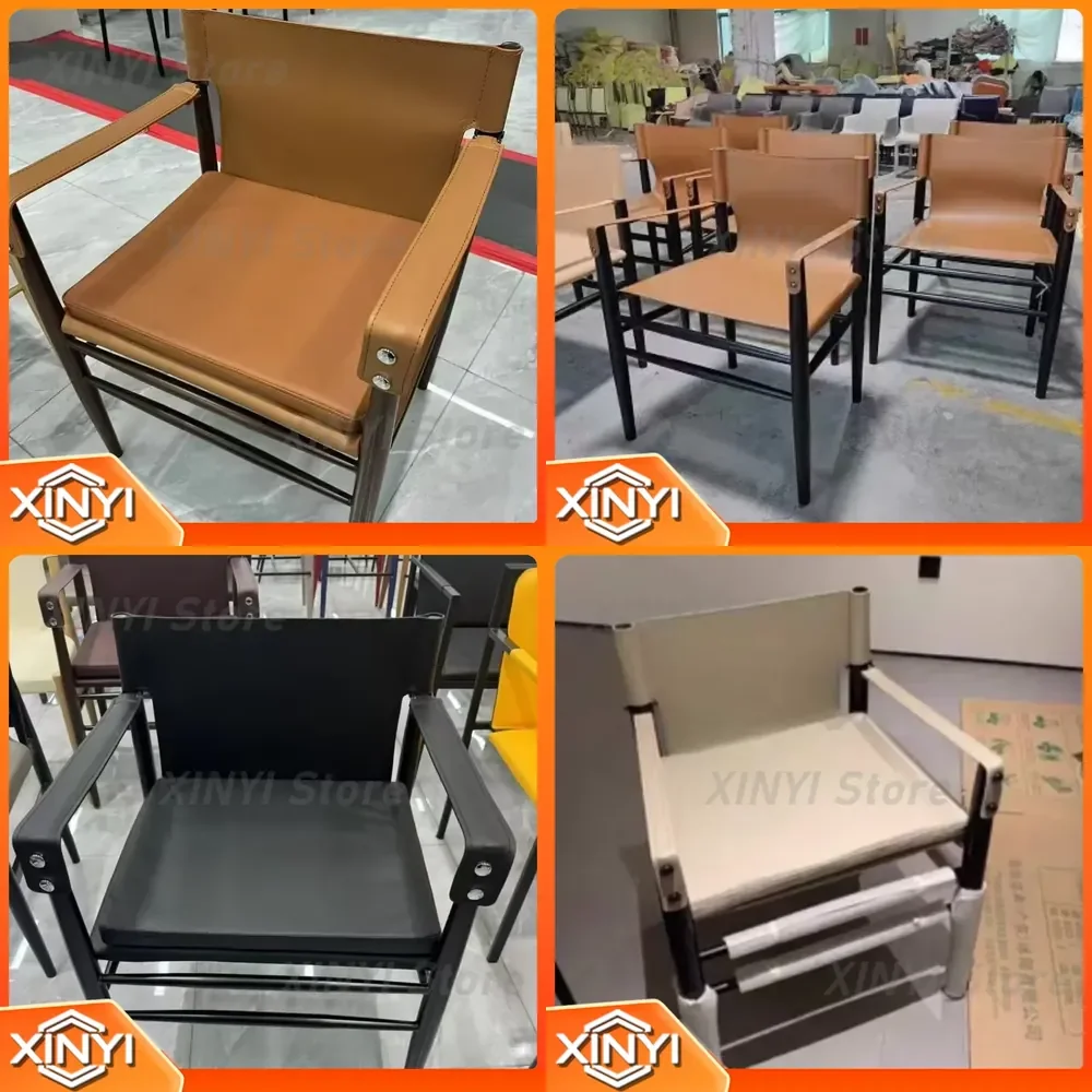 Modern Dining Chairs for Home Office Desk Chair Solid Wood Saddle Leather Scandinavian Minimalist Side Seat Comfortable