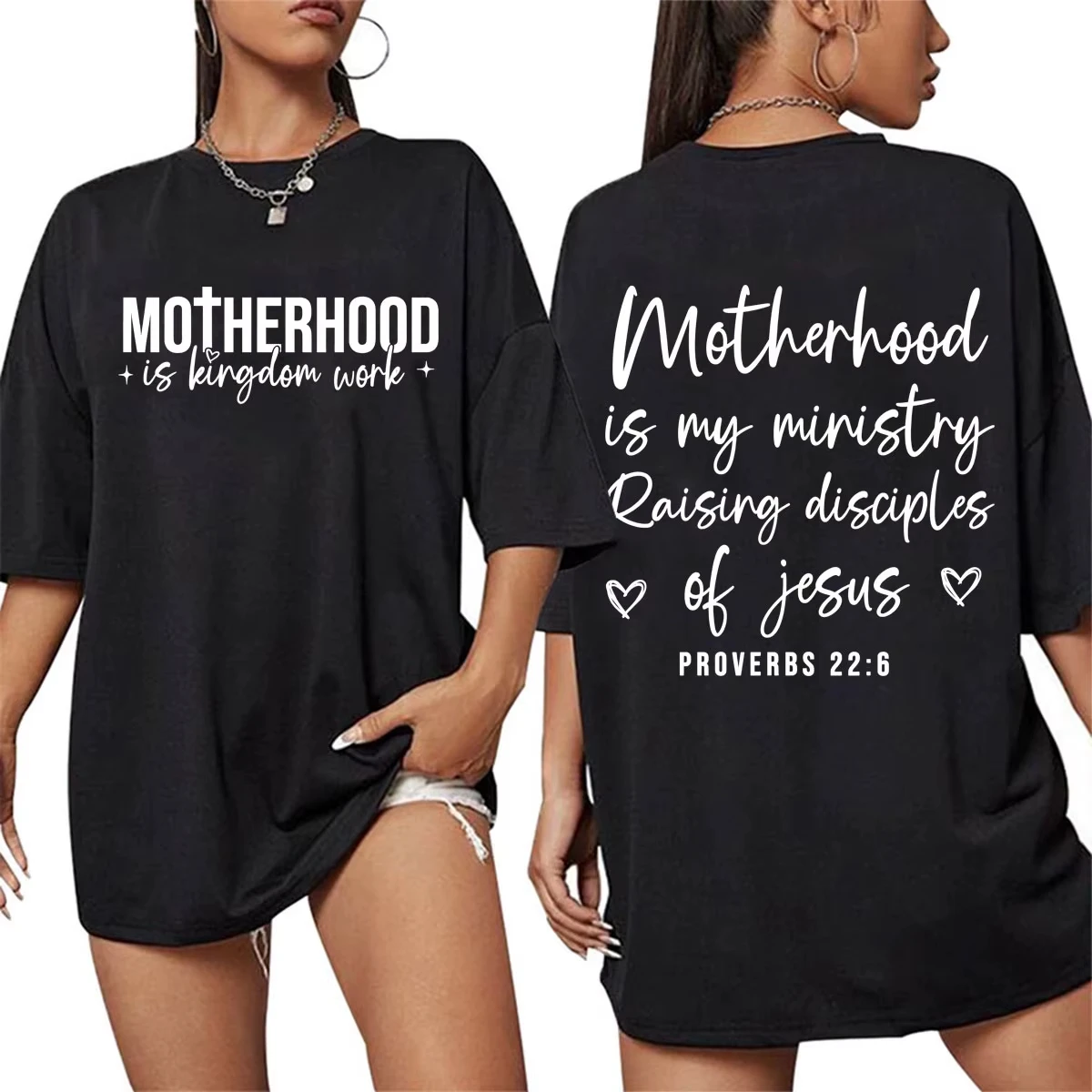 Christian Mom Motherhood Is Kingdom Work Print T Shirts Men Women Clothing Fashion Aesthetic T-shirt Summer Tops Cotton T-shirts