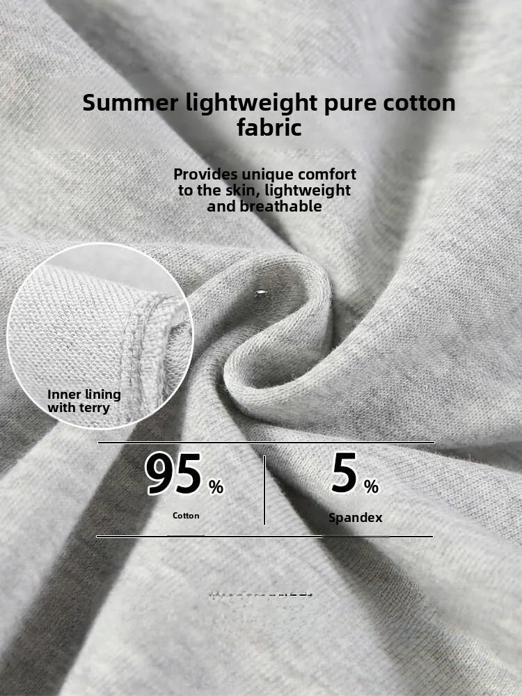 Women's Summer Thin Cotton Sport Pants Casual Loose Fit High Waist Long Trousers Nine Points Cuffed Pants Commute Style Lante...