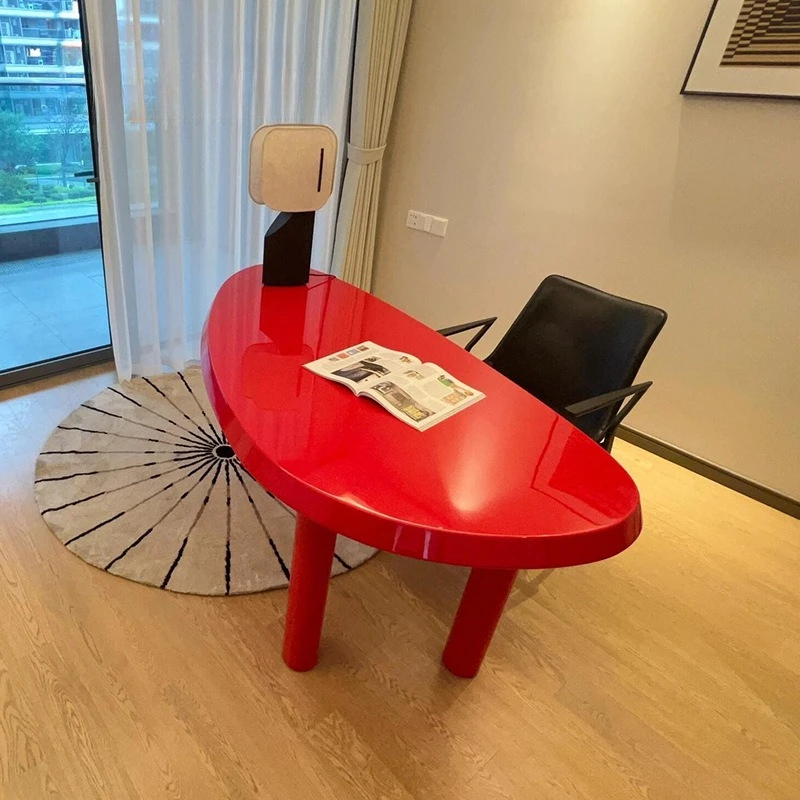 Cream style dining table modern minimalist creative Nakashimadai special-shaped desk