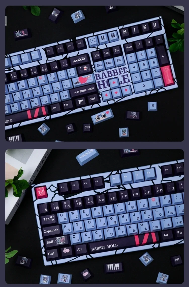 120 مفتاح أرنب موضوع Keycap الكرز PBT الكرتون أنيمي الألعاب PBT خمسة جوانب التسامي الإبداعية الميكانيكية لوحة المفاتيح مفتاح كاب
