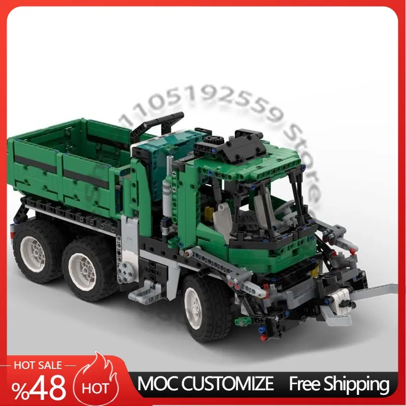 

1613 деталей Speed King Studless Claw Dump Truck MOC: Модульная сборная модель, популярная простая игрушка-конструктор для самостоятельной сборки, рождественский подарок