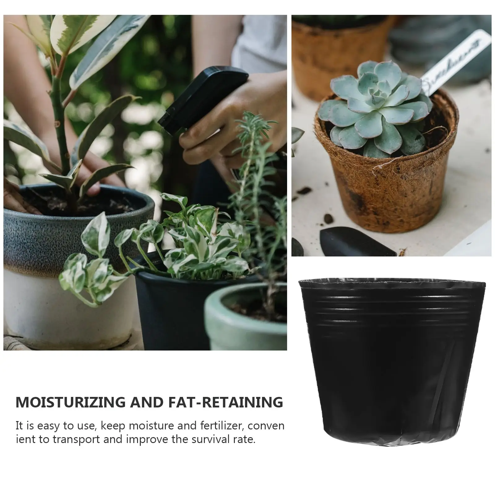 

100 Pcs Grow Bag Planting Tool Durable Vegetable Breeding Garden Pouch Vase Thick Perennial Succulents Herbs Houseplants