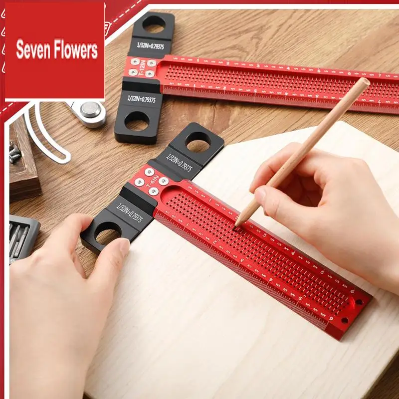 

Woodworking Scriber T Square Ruler 2 Inch 6 Inch Architect Ruler For Carpenter Work 2 Pcs