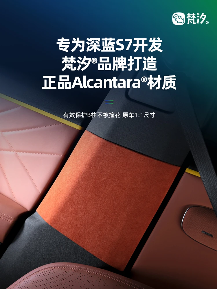 For Changan Deepal S7 S07 2023-25 Alcantara B-pillar Anti-collision Protection Sticker