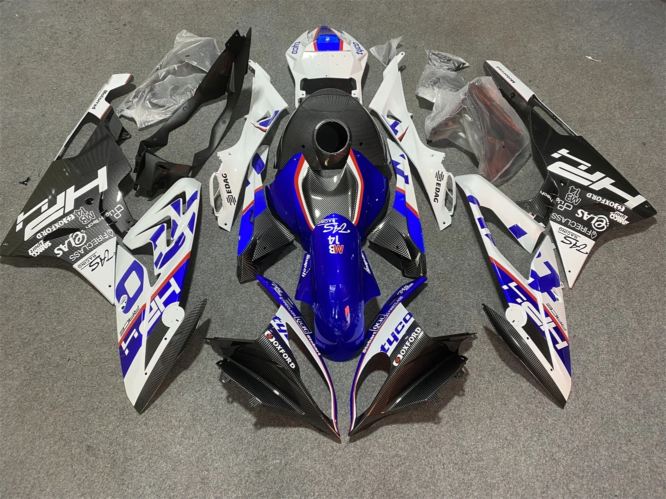 

Motorcycle Fairing Suitable for S1000RR 15-16 years S1000 2015 2016 fairing blue white Carbon Fiber paint