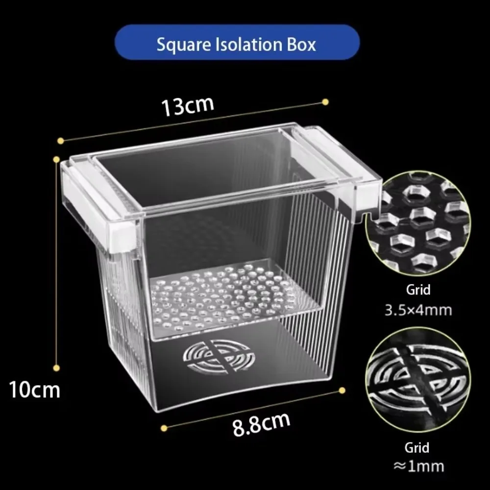 Acrylic Aquarium Isolation Box Shrimp Guppy Transparent Floating Hatching Box Detachable Fish Hatchery Incubator Breeder Box