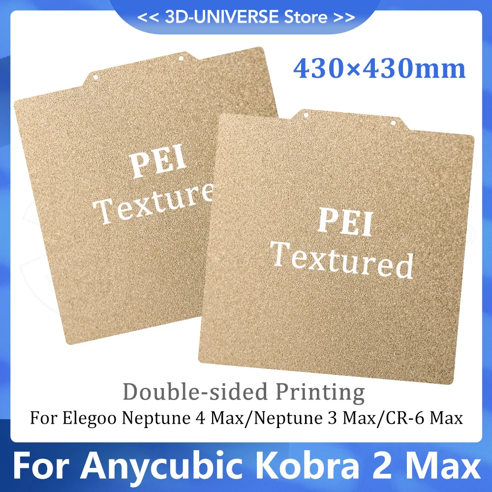 

For Anycubic Kobra 2 Max Build Plate 430x430mm Spring Steel Sheet Texture PEI for Neptune 4 Max/ Neptune 3 Max/CR-6 Max