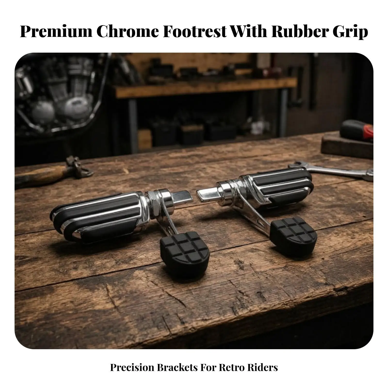 Aluminum Alloy Motorcycle Footrests Chrome Hinged Arms Rubber Grip for Harley XL883 1200 X48 72 Bagger