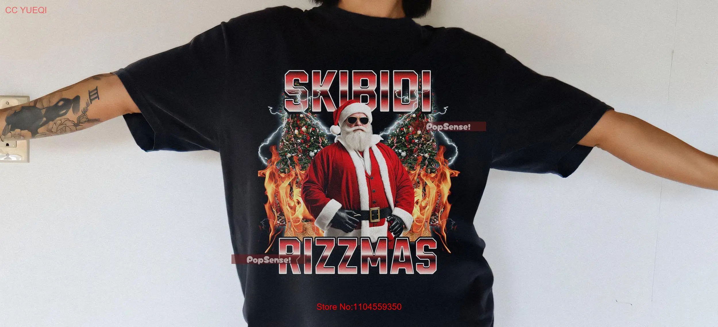 Skibidi Rizzmas t-shirt drôle père noël cerveau marmite laid pull de noël Ohio Rizzler joyeux 90s Bootleg Vibes 0003