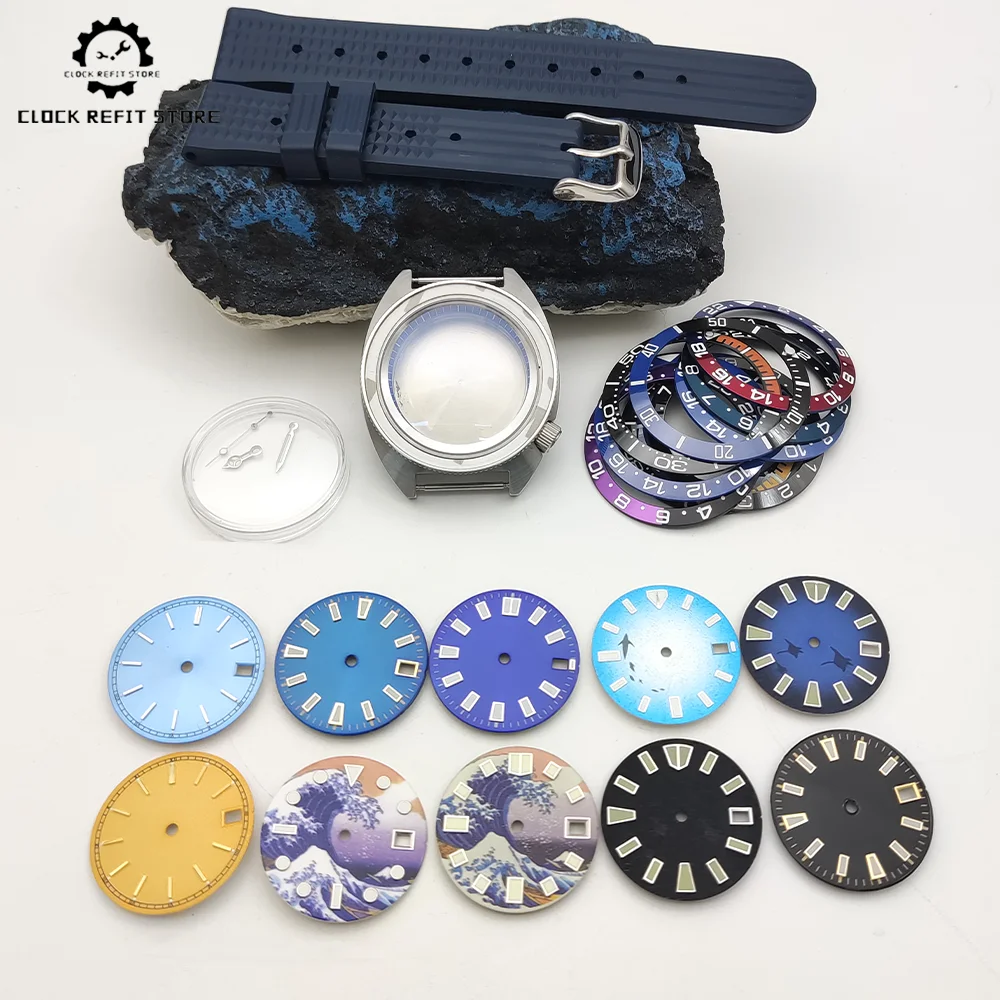 

41mm men's modified assembly watch, suitable for mechanical watches with NH35 and NH36 movements, sapphire crystal, rubber strap