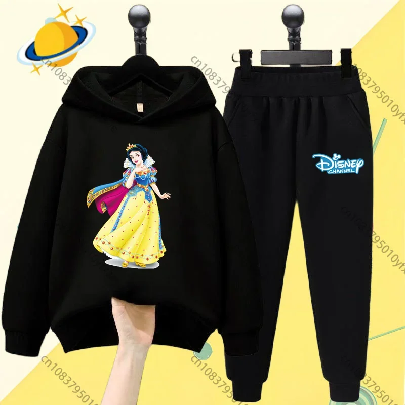 Snow White Animation children hoodie set Disney cartoon print autumn winter long-sleeved sweatshirt boys girls Kawaii casual top