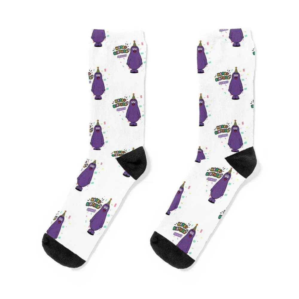 

happy birthday grimace Socks winter thermal christmas stocking designer loose Girl'S Socks Men's