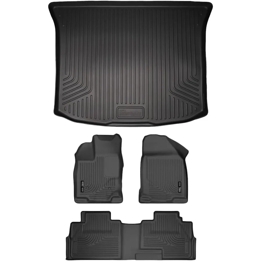 

Напольные вкладыши Weatherbeater для 20072014 Edge и 20072015 Lincoln MKX спереди и второго ряда с грузовым вкладышем, черный, комплект из 4 предметов D