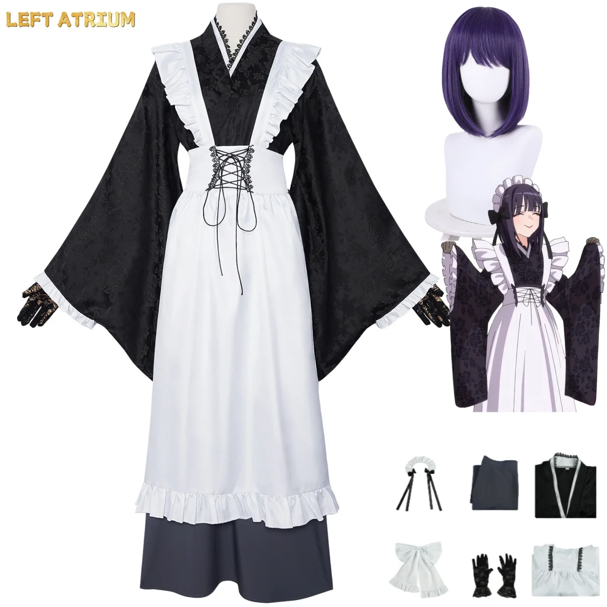 

Anime My Dress Up Darling Season 2 Kitagawa Marin Cosplay Costume Sono Bisque Doll Wa Koi Wo Suru Maid Dress Kimono Wig Suit