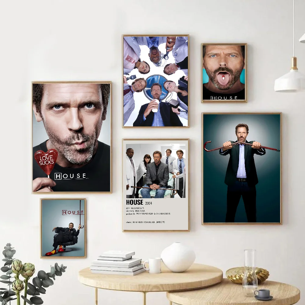 House MD Self-adhesive Art Poster Retro Kraft Paper Sticker DIY Room Bar Cafe Stickers Wall Painting