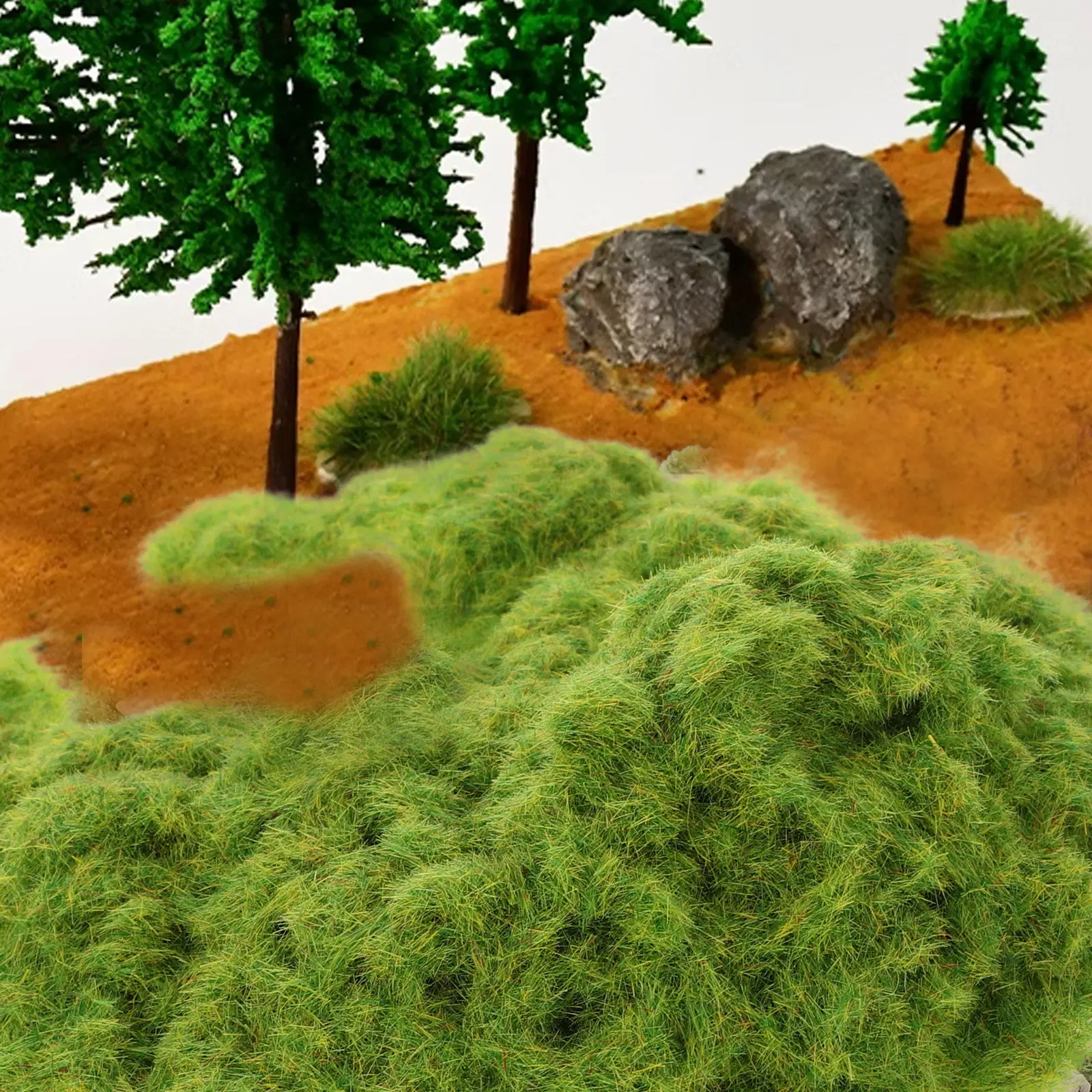 9Pcs DIY Static Grass Powder Multiple Green Colors Dry Grass Shades Miniature Sand Table Scenery Materials for Crafting Railroad