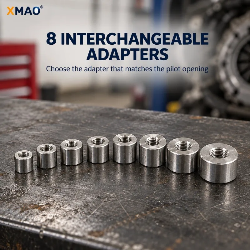 XMAO 10 Piece Clutch Alignment Tool Kit with 8 Adapters, Centering Cone and Rod for Car Clutch Disc Installation, Red Case