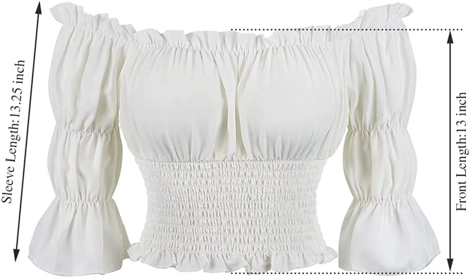 Renaissance Blouse Peasant Women Off Shoulder Sleeves Shirt Boho Steampunk Pirate Medieval Cosplay Costume Corset Top Vintage