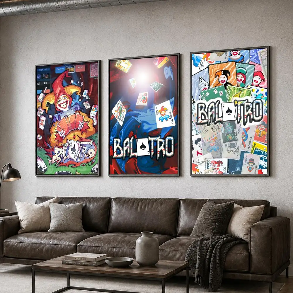 Gaming Balatro Joker Poker Roguelike Poster  PP Self Adhesive Home Garage Dorm Bar Wall Decor Aesthetic Retro Gift