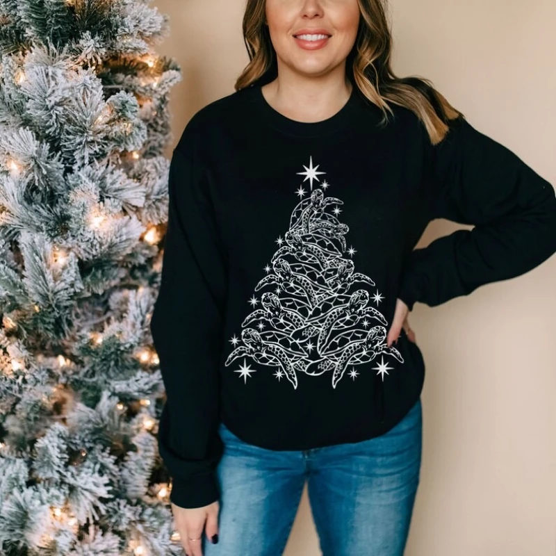 Christmas Sweatshirt Sea Turtle Gift Sea Turtle Gifts Sea Turtle Christmas Crewneck Christmas Ocean Lover Gift  Sweatshirt