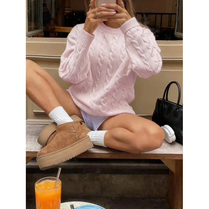 

Twist Knit Sweater Y 27652 Women's Ultra-Thin Knitted Sweater Floral Design Spring Collection Available Online And in Stores