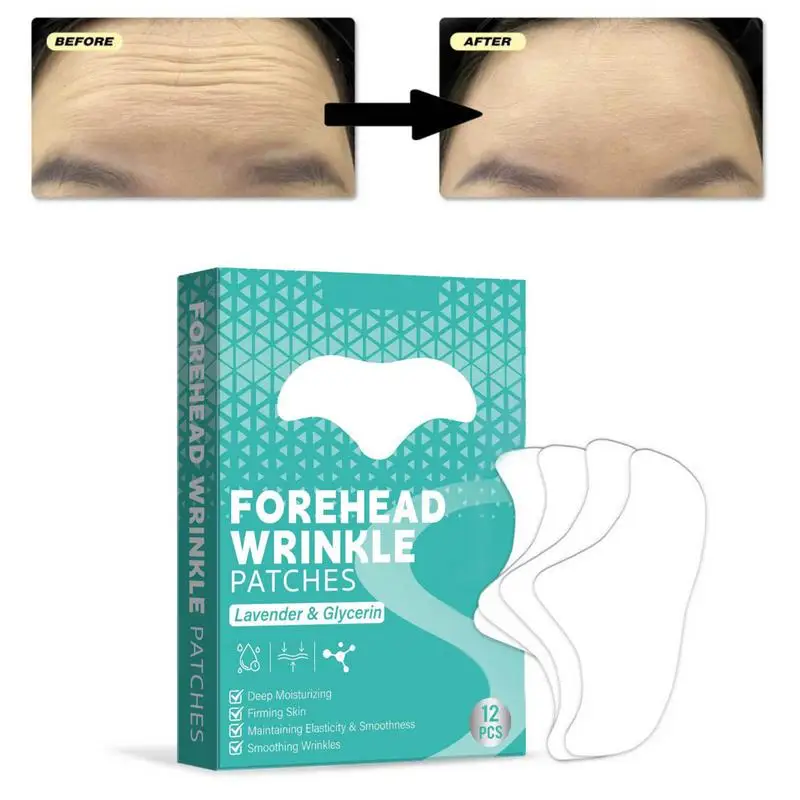 12pcs Anti-wrinkle Forehead Line Removal Patch Anti-wrinkle Forehead Line Mask Frown Line Removal Patch Forehead Patch Face Lift