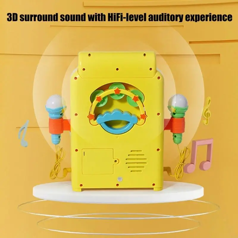 Leitor música elétrico educacional para crianças, desenvolvimento cognitivo auditivo, máquina karaokê, brinquedo canto