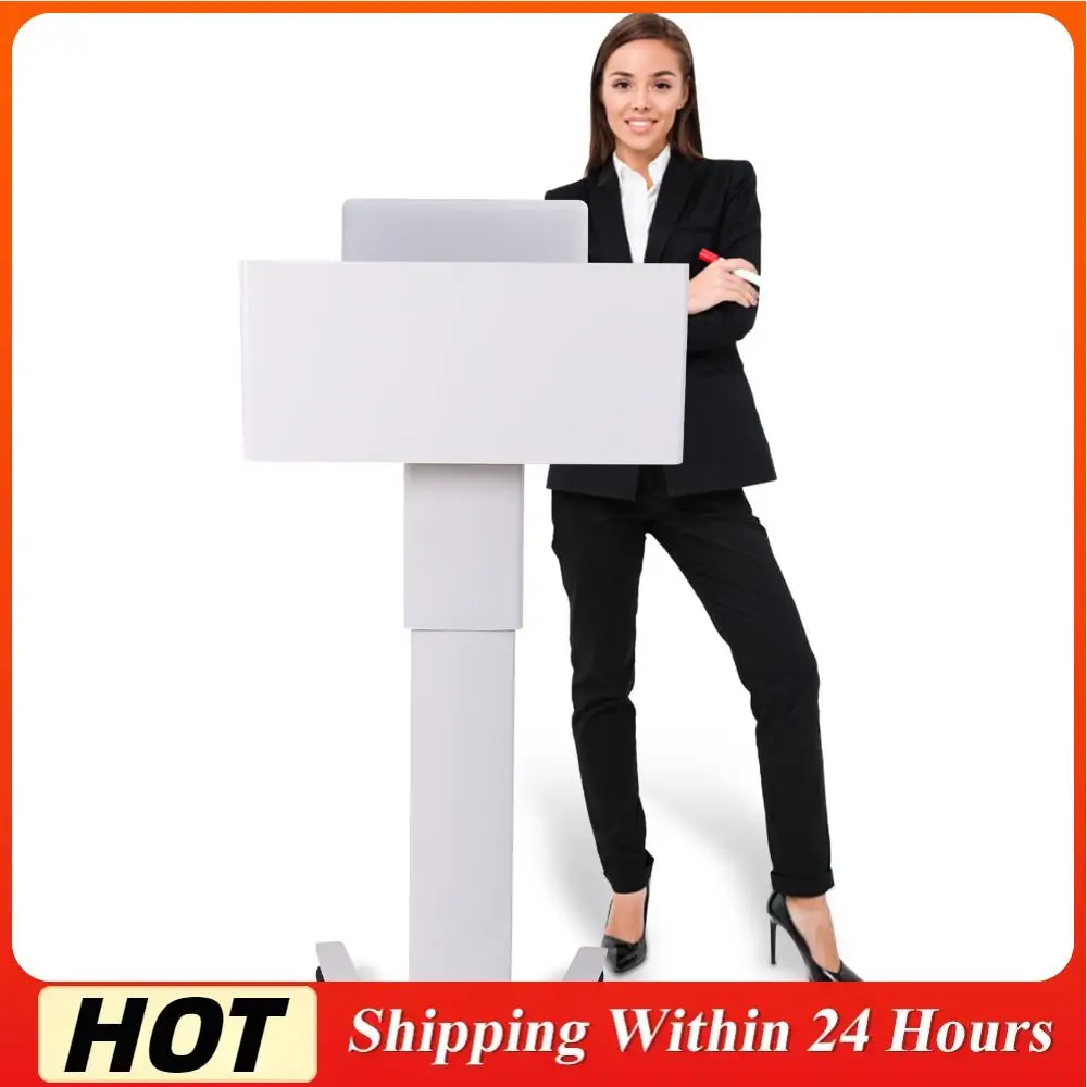 

Мобильная металлическая трибуна на колесах с подставкой для ноутбука, регулируемая по высоте, с отсеком для хранения, для презентаций и публичных выступлений