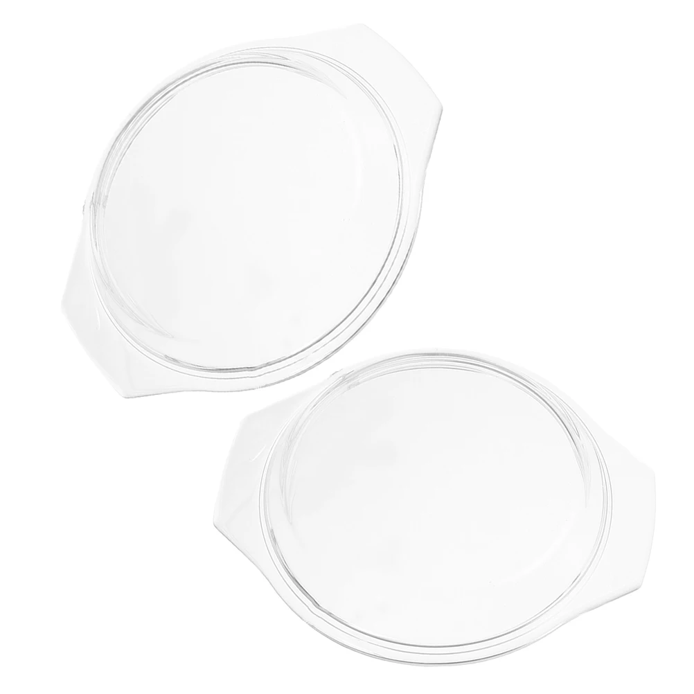 

2 Pcs Microwave Oven Glass Lid Food Serving Plate Heat Resistant Cover Anti Splash for Dome Baking Tray