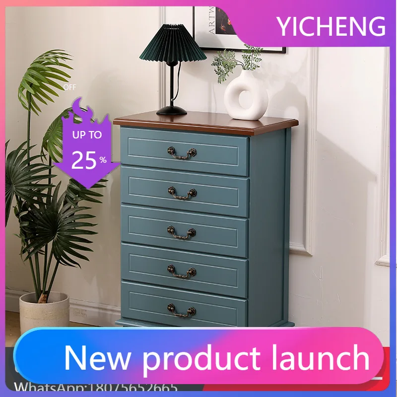 

LYY Nordic Style Chest of Drawers Solid Wood Simple Storage European Style Storage Living Room Drawer Cabinet