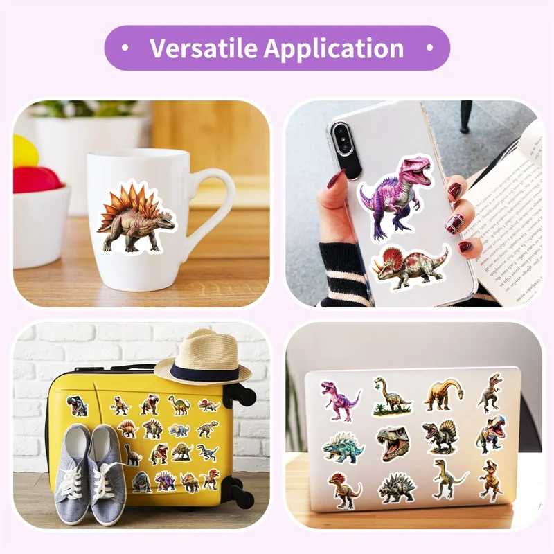 10/30/50 قطعة الكرتون ديناصور لزجة بولي كلوريد الفينيل ملصق الجمالية القرطاسية DIY بها بنفسك الملونة الديكور سكرابوكينغ لوازم الأطفال #3