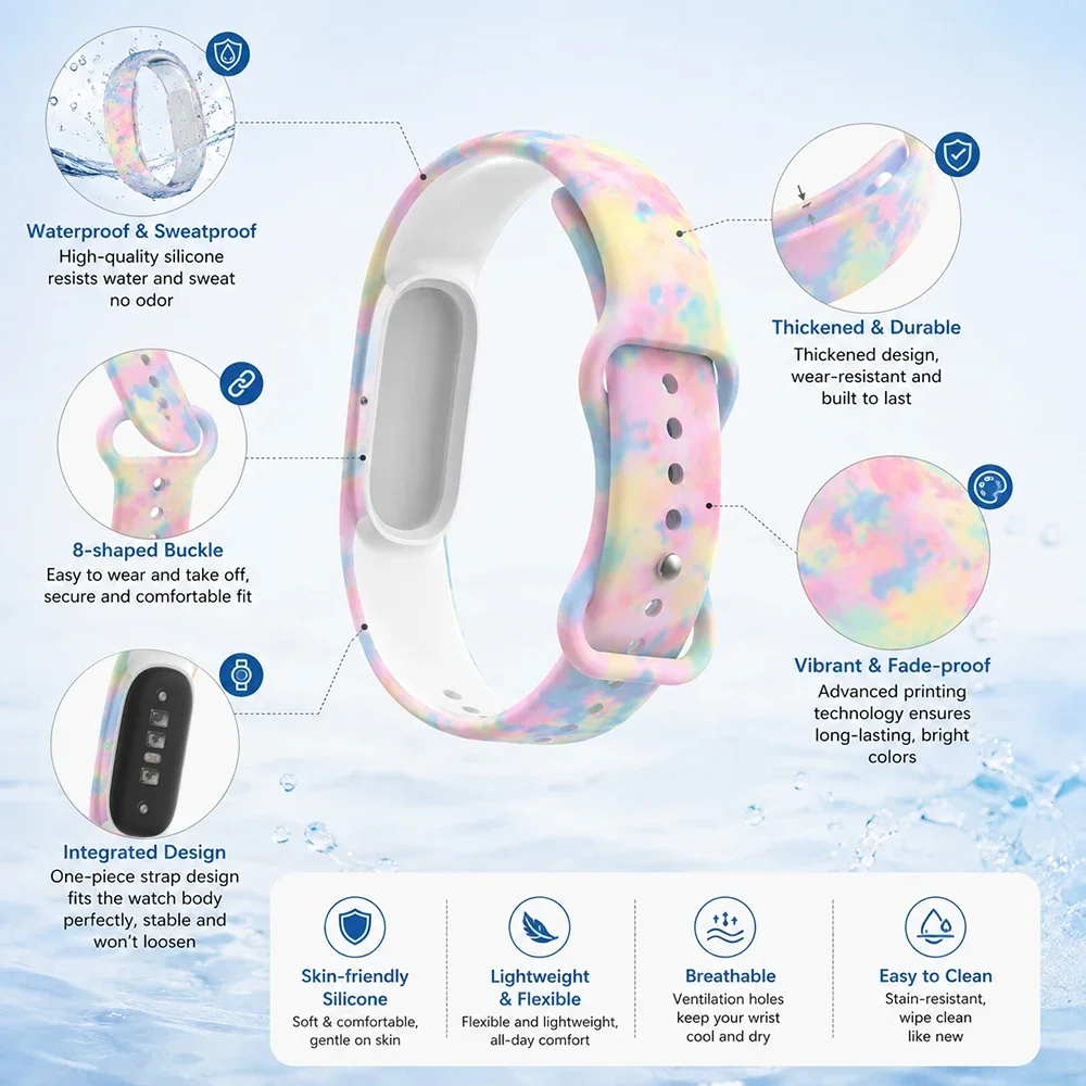 Sports Soft Silicone Strap for Google Fitbit Air Painted Printing Bracelet Wristband Google Fitbit Air Correa Belt Accessories