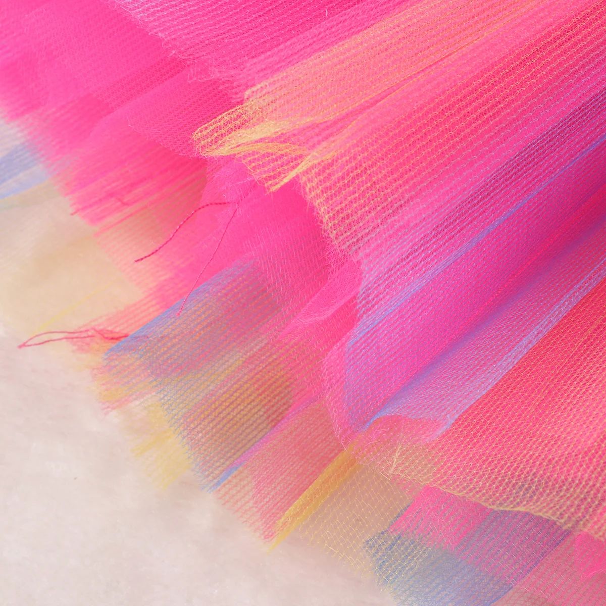 

Girls Fashion Rainbow Tulle Skirt 100-140Cm Lightweight Summer Tutu Dress for Daily Outing Party Rose Red Girl Tulle Skirt